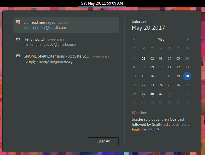 Gnome Email Notifications